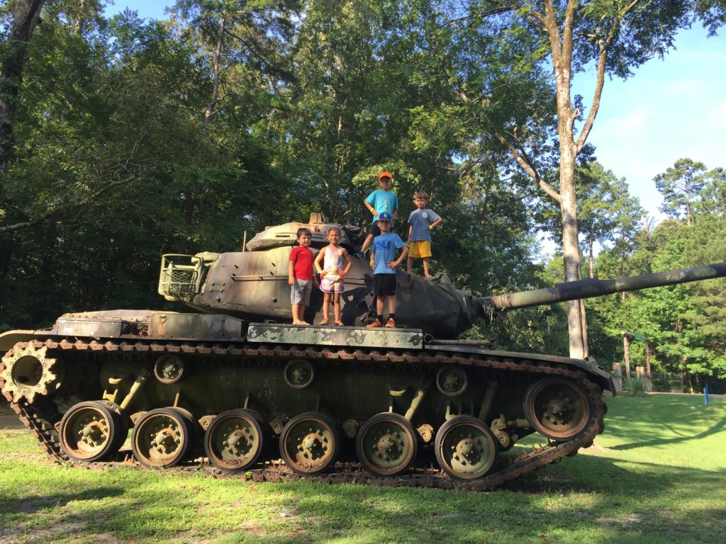 Military tank-COUSIN CAMP AT JELLYSTONE PARK
