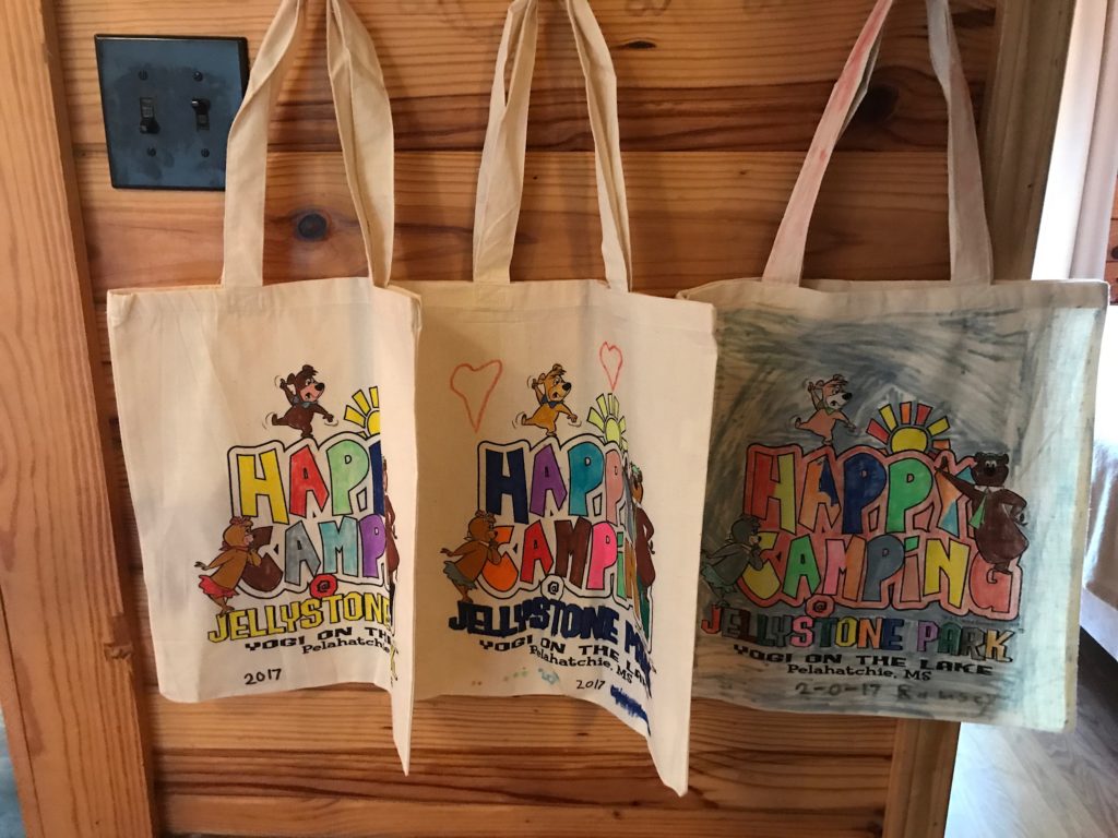 Tote bags from the craft center-COUSIN CAMP