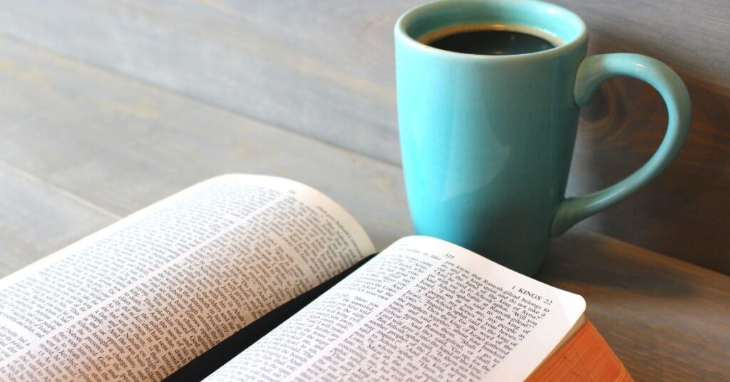 Bible and cup of coffee