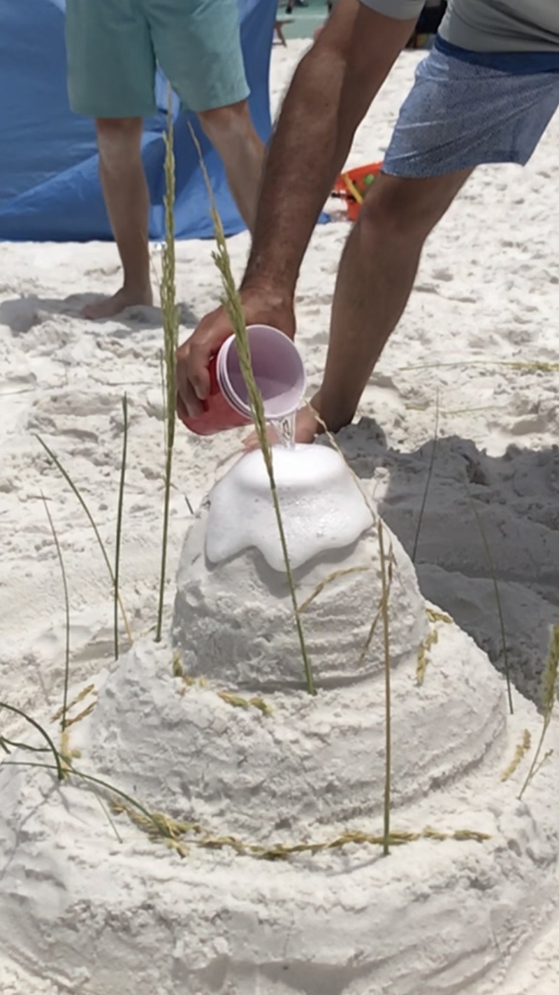 sand volcano erupting-family style cousin camp